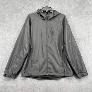 Reel Life Jacket Mens Large Gray Water Resistant hooded Fishing Hiking windbreak